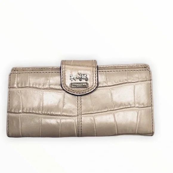 Coach Madison silver embossed leather wallet - Picture 1 of 5